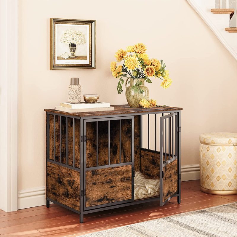 Decorative Dog Kennel Crate Furniture End Table Easy Assembly