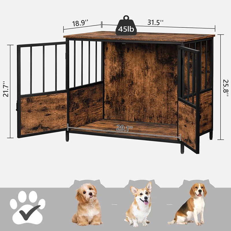 Decorative Dog Kennel Crate Furniture End Table Easy Assembly