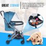 Pet Stroller for Dogs Cats Lightweight Modern Travel Carrier with One Button Collapsible Frame, Swivel Front Wheels with