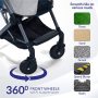 Pet Stroller for Dogs Cats Lightweight Modern Travel Carrier with One Button Collapsible Frame, Swivel Front Wheels with
