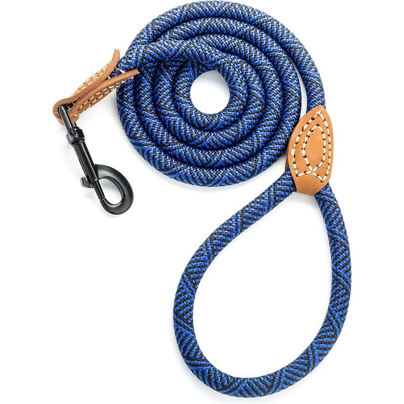 Heavy Duty Metal Sturdy Clasp Mountain Climbing Rope Leash Leather Tailored Connection with Strong Stitches