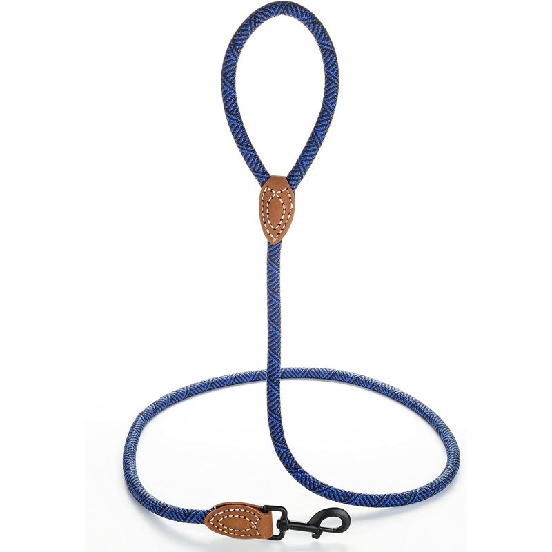 Heavy Duty Metal Sturdy Clasp Mountain Climbing Rope Leash Leather Tailored Connection with Strong Stitches