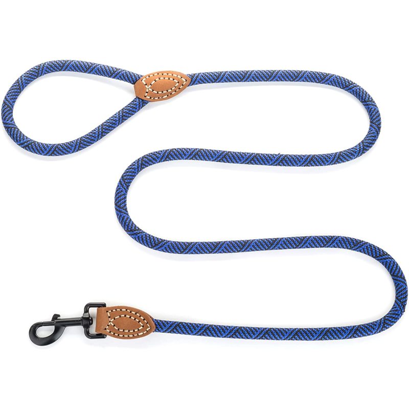 Heavy Duty Metal Sturdy Clasp Mountain Climbing Rope Leash Leather Tailored Connection with Strong Stitches