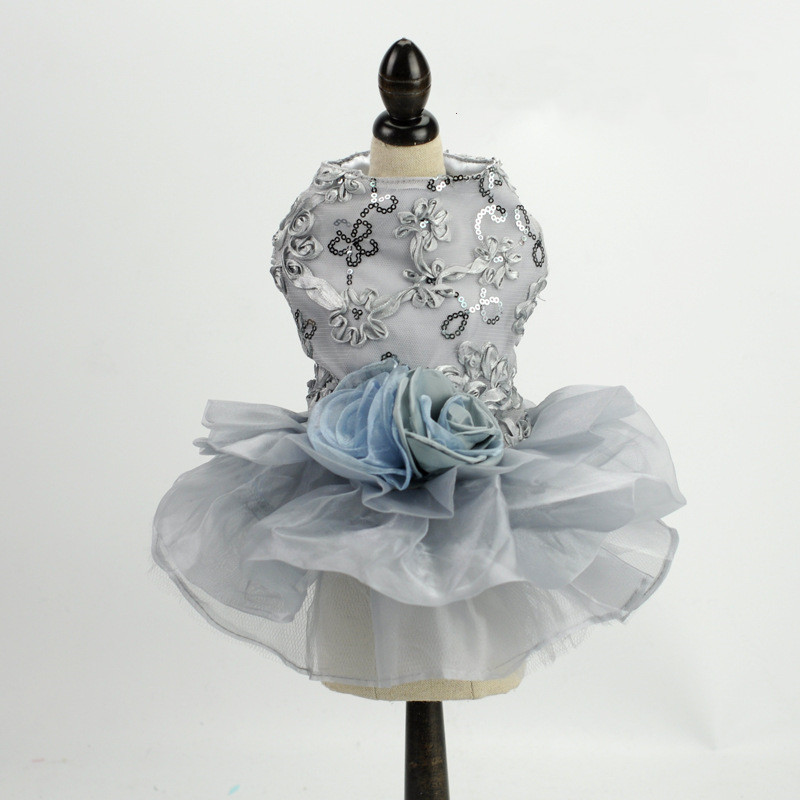 Pet Costume  Bling Sequins Princess Tutu Tulle Skirt Wedding Dress  Apparel Summer Clothes Puppy Shirt