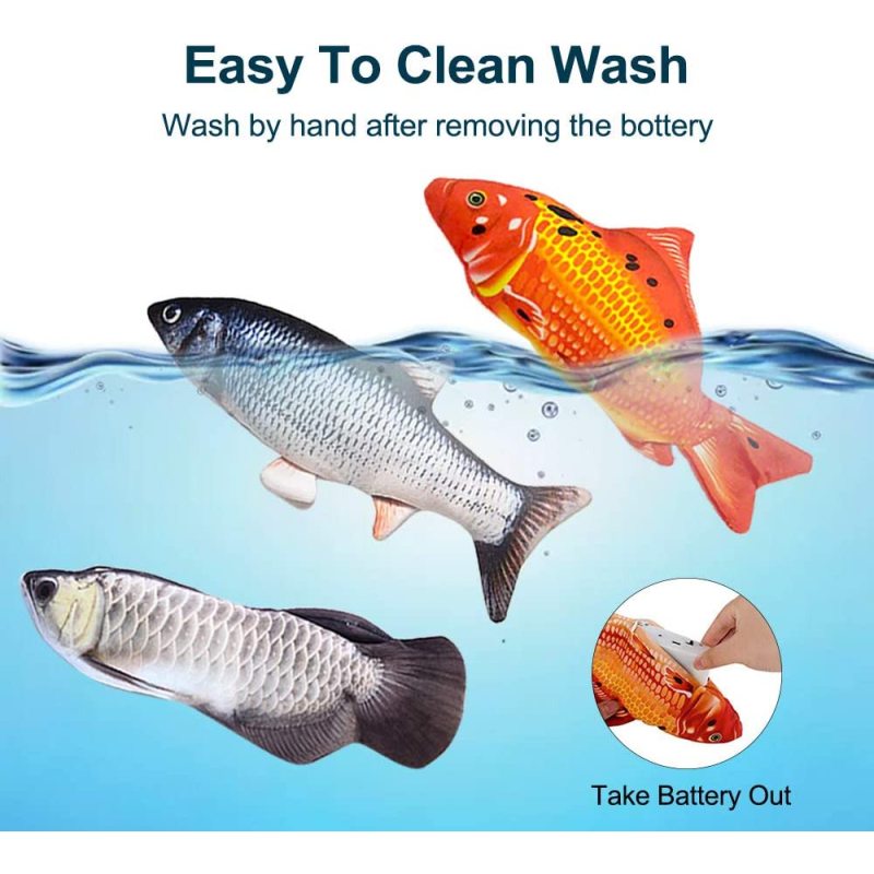 Floppy Fish Cat Toy, Moving Fish Toy Interactive Flopping Cat Kicker , Dancing Wiggle  Catnip Toys
