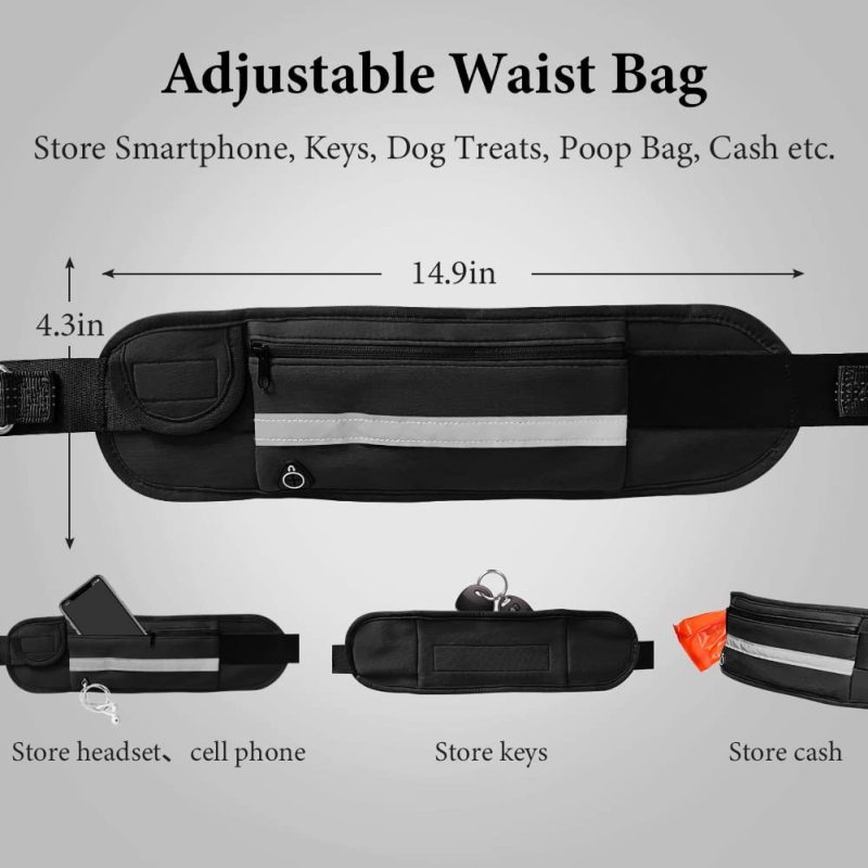 Adjustable Waist BeltRunning Waist Leash Durable Retractable Bungee Dog Running Waist Leash