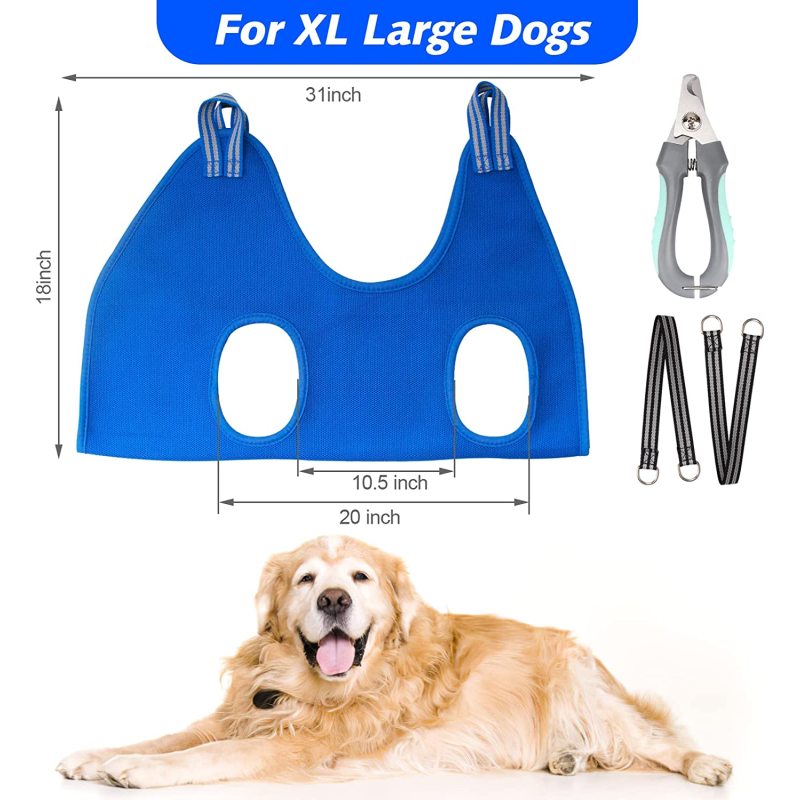 Pet Grooming Hammock for Dogs & Cats with Nail Nail Trimmers/Scissors, Dog Grooming Harness for Nail Trimming