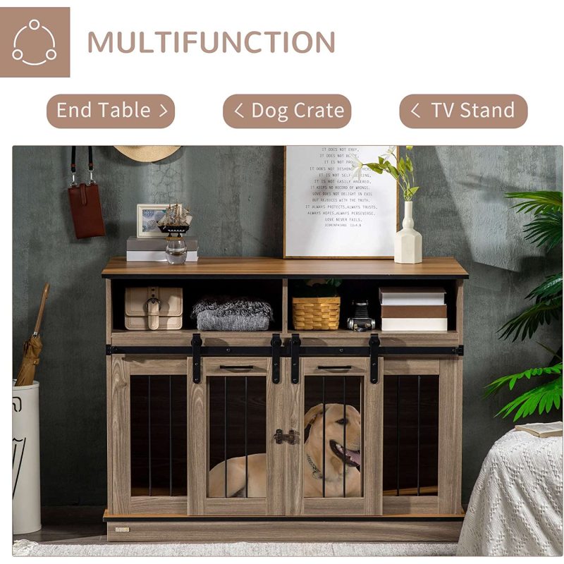 Removable Panel Dog Cage with Shelves Fancy Puppy Furniture