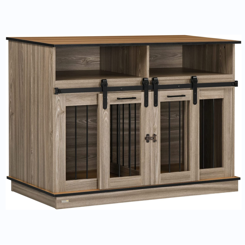 Removable Panel Dog Cage with Shelves Fancy Puppy Furniture