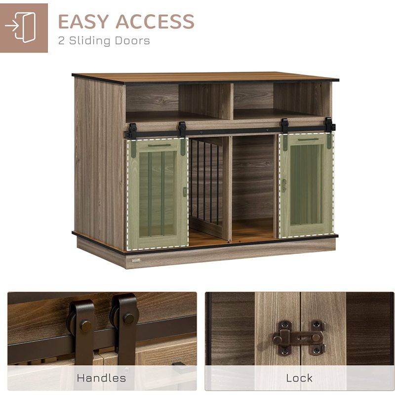 Removable Panel Dog Cage with Shelves Fancy Puppy Furniture