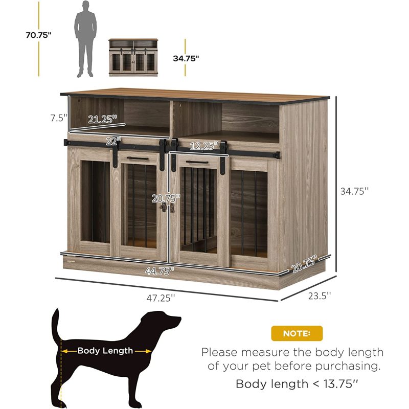 Removable Panel Dog Cage with Shelves Fancy Puppy Furniture