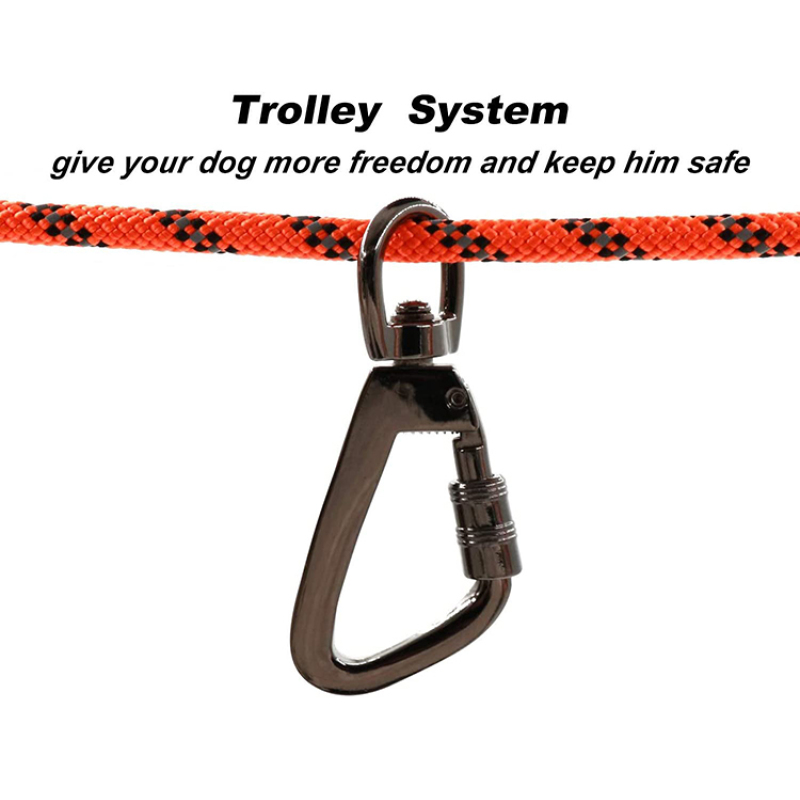 Dog Lead for Yard, Camping, Parks, Outdoor Events Tie Out Cable for Camping, 50ft Portable Overhead Trolley System