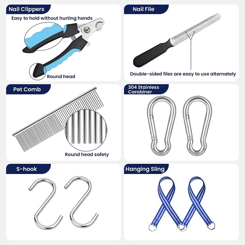 Pet Grooming Hammock Harness for Dogs&Cats,12 in 1 Breathable Dog Grooming Hammock for Bathing Washing Grooming and Clipping