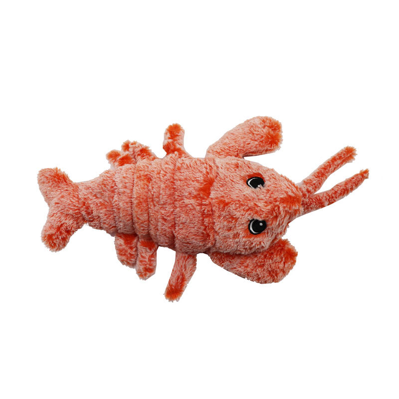 New Design Upgraded Cat Toy Electric Lobster Simulation USB Plush Pet Cat Interactive Toy Chewable Rechargeable Toy