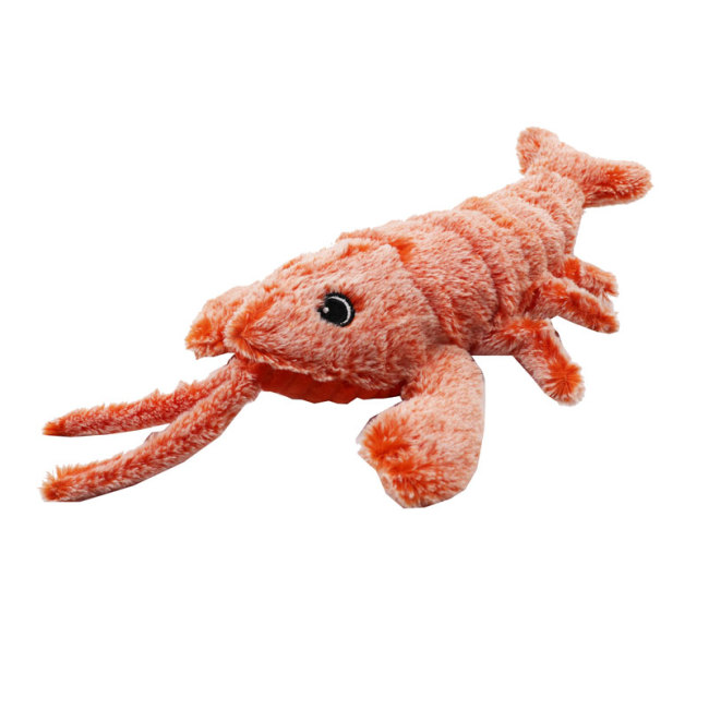 New Design Upgraded Cat Toy Electric Lobster Simulation USB Plush Pet Cat Interactive Toy Chewable Rechargeable Toy