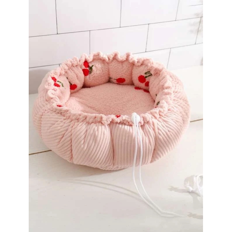 Cloud fluffy cat nest petal adjustable pumpkin warm plush cat bed pet beds luxury