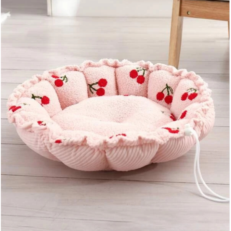 Cloud fluffy cat nest petal adjustable pumpkin warm plush cat bed pet beds luxury