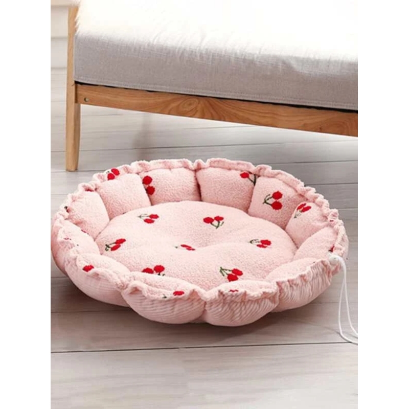 Cloud fluffy cat nest petal adjustable pumpkin warm plush cat bed pet beds luxury