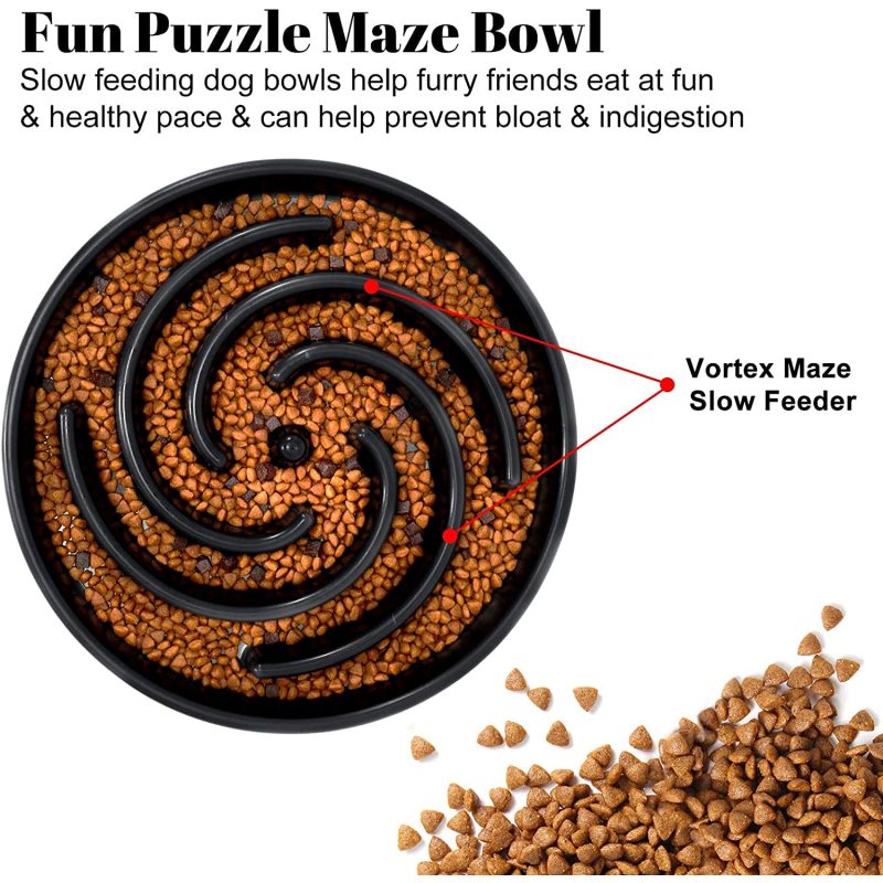 Preventing Choking Healthy Bowl Pet Slower Food Dishes Interactive Bloat
