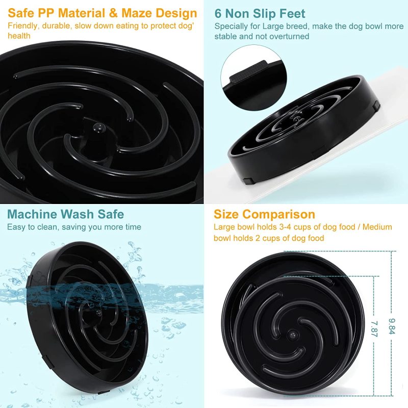 Preventing Choking Healthy Bowl Pet Slower Food Dishes Interactive Bloat