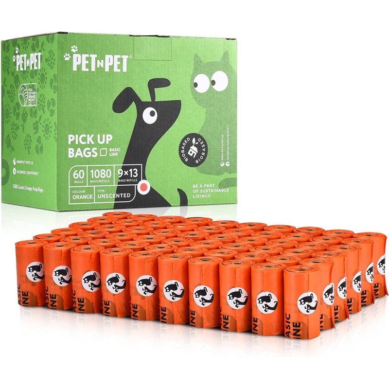 Dog Poop Bag USDA Certified 38% Biobased Poop Bags 1080 Counts 60 Rolls 9x13 Inches Dog Bags for Poop