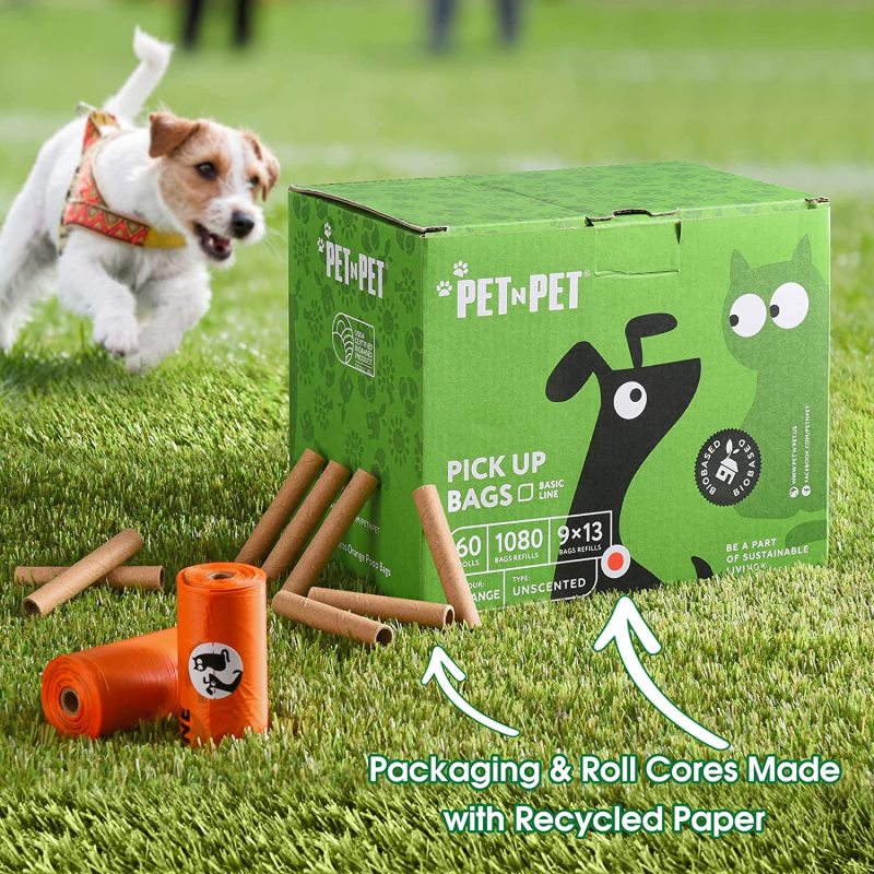 Dog Poop Bag USDA Certified 38% Biobased Poop Bags 1080 Counts 60 Rolls 9x13 Inches Dog Bags for Poop