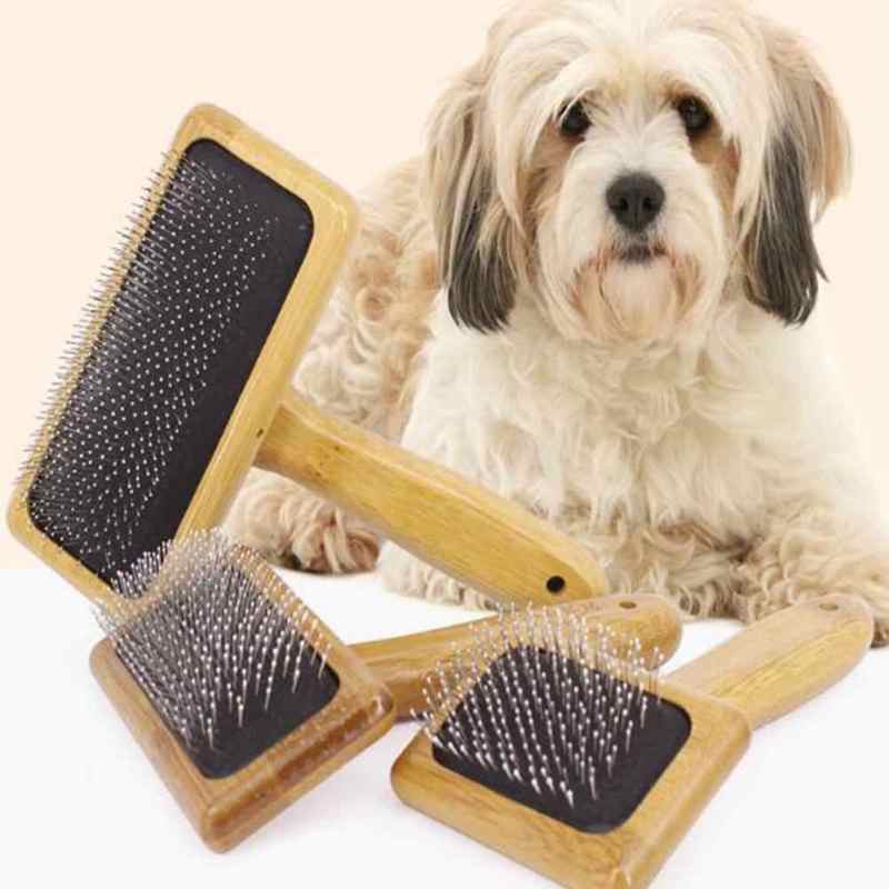 Patina Pet Grooming Brush,Natural Bamboo Boar Bristles Brush for Matted Short and Long Haired Dogs