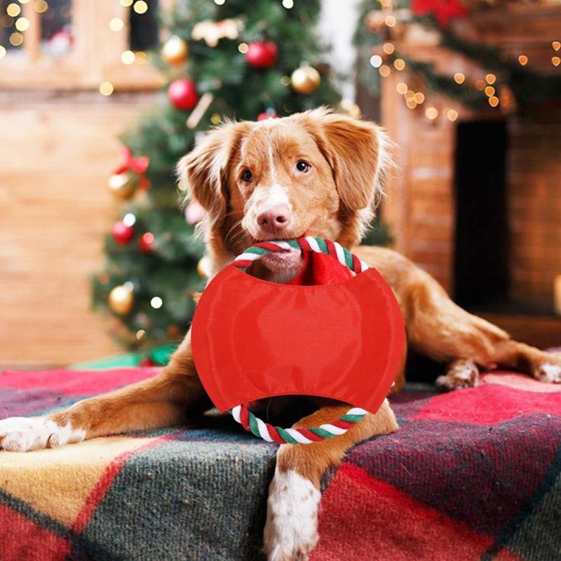 Christmas Dog Rope Toy Christmas Stocking Gift Set Cotton Rope Knot Chew Toy for Medium and Large Dogs Teething Clean