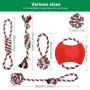 Christmas Dog Rope Toy Christmas Stocking Gift Set Cotton Rope Knot Chew Toy for Medium and Large Dogs Teething Clean