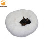 Calming Shag Vegan Fur Donut Cuddler Pet Bed Luxury Dog Cat Plush Beds Round Pet Bed