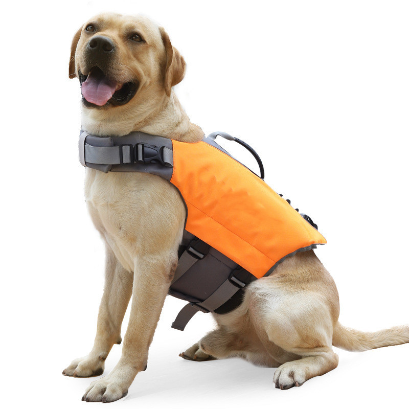 Durable Dog Life Jacket with Reflective Adjustable stripes Heavy Flotation pet life vest