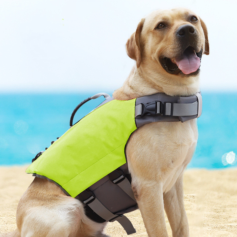 Durable Dog Life Jacket with Reflective Adjustable stripes Heavy Flotation pet life vest