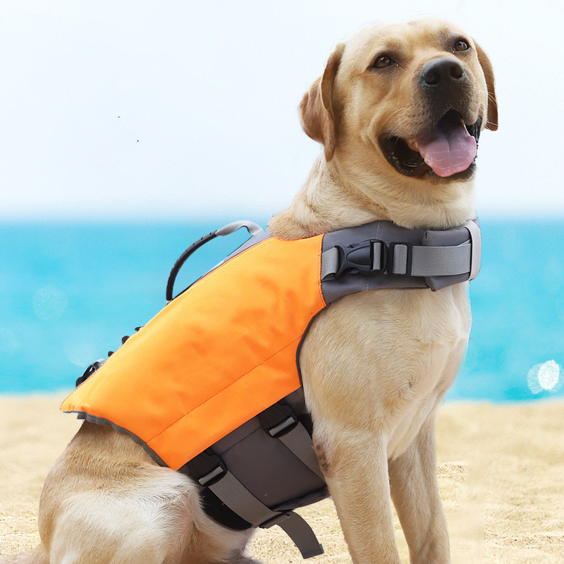 Durable Dog Life Jacket with Reflective Adjustable stripes Heavy Flotation pet life vest