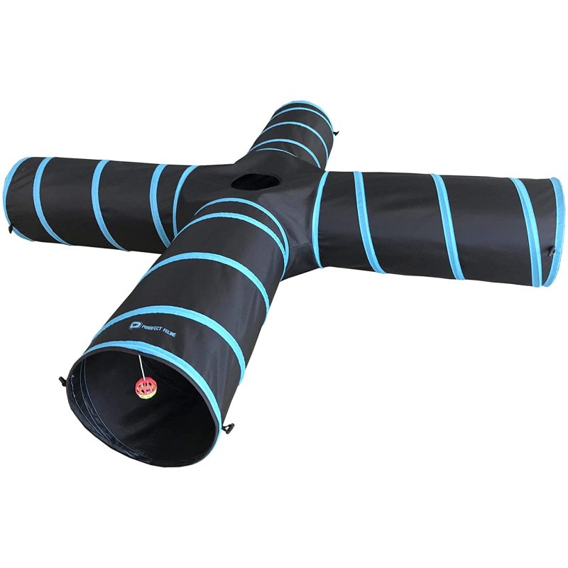 4 Way Cat Tunnel Toy Pet Cat Tunnels Interactive Cat Ball Supplies for Indoor