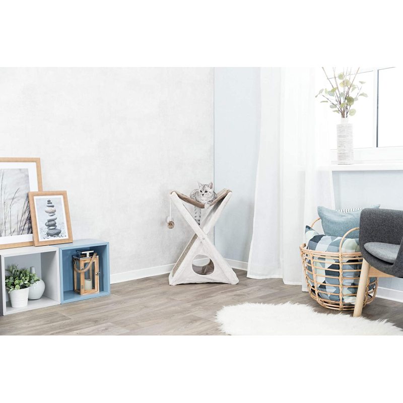 Fold and Store Cat Hammock With Scratching Pad Cat Cave Use Home Textile For Indoor