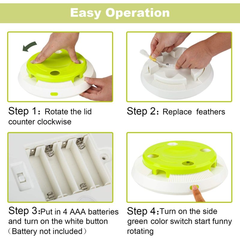 Electric Flutter Rotating Interactive Cat Toy Butterfly Funny Exercise For Cat