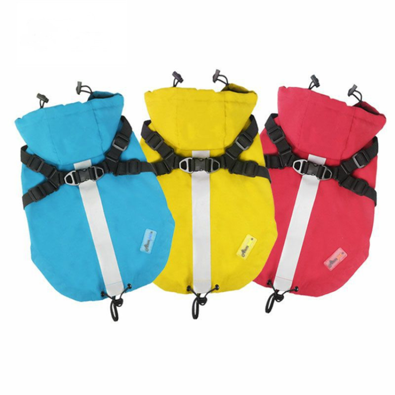 OEM/ODM Wholesale Waterproof Dog Jackets Dog Raincoat With Harness Dog Light Poncho Easy Walking & Sports Pet Poncho