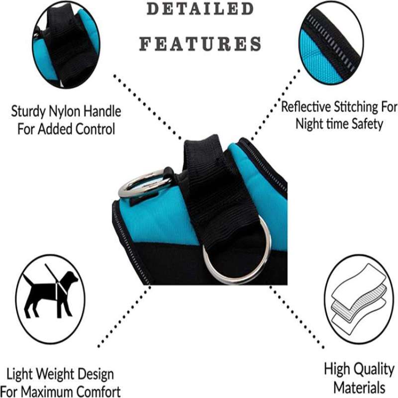 Dog Harness No-Pull Reflective Dog Vest Breathable Adjustable Pet Harness with Handle for Outdoor Walking