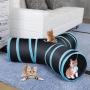 Collapsible Cat Tunnel Tube Kitty Tunnel Bored Cat Pet Toys Peek Hole Toy Ball