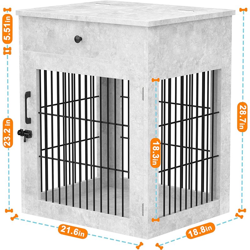 Large Drawer Pet Kennels Side Table Bed Nightstand Use