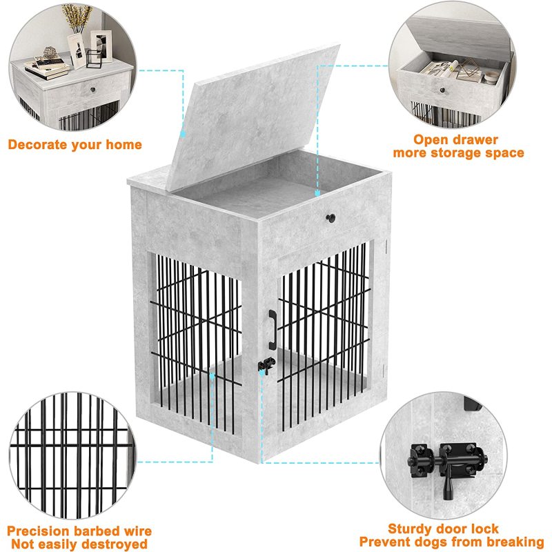 Large Drawer Pet Kennels Side Table Bed Nightstand Use