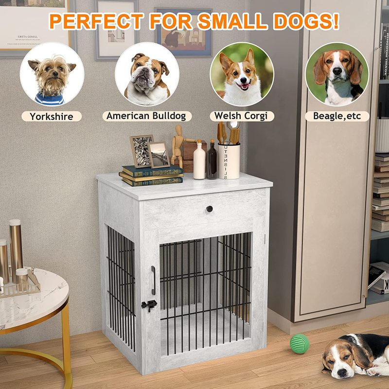 Large Drawer Pet Kennels Side Table Bed Nightstand Use