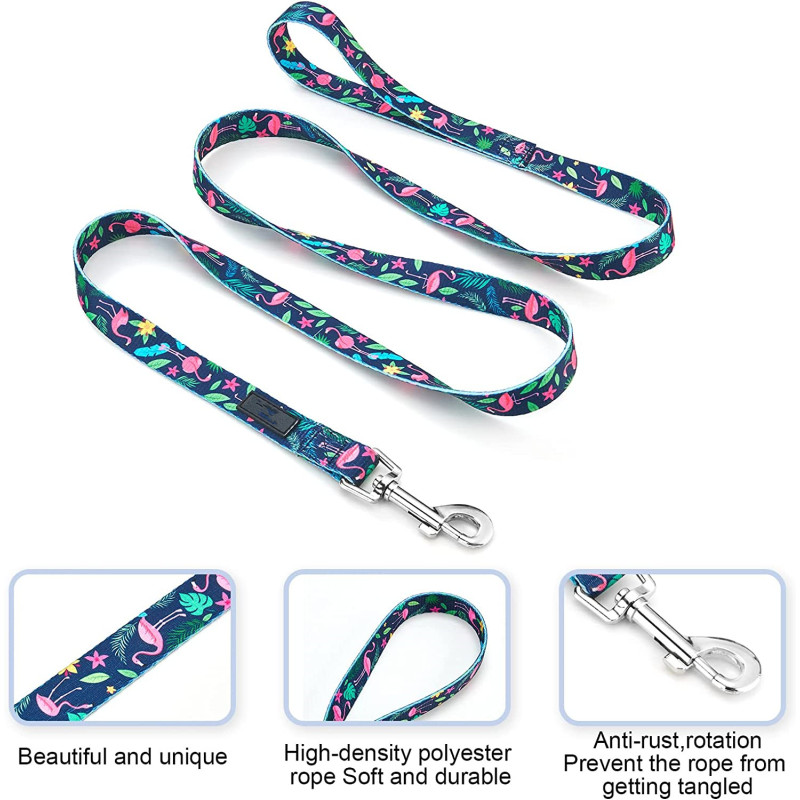 Medium and Large Dogs Printed Floral  Leashes for Cute Dog Leash