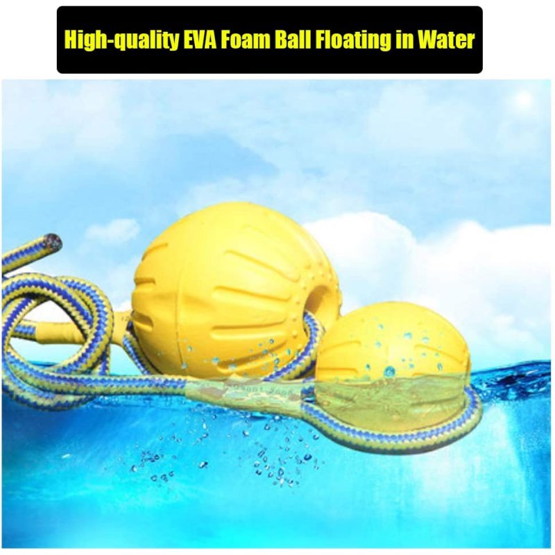 Dog Pet Rope Ball, EVA Rubber Ball on a Rope Dog Toy can Floats in Water, for Interactive Pet Chewing Training Working