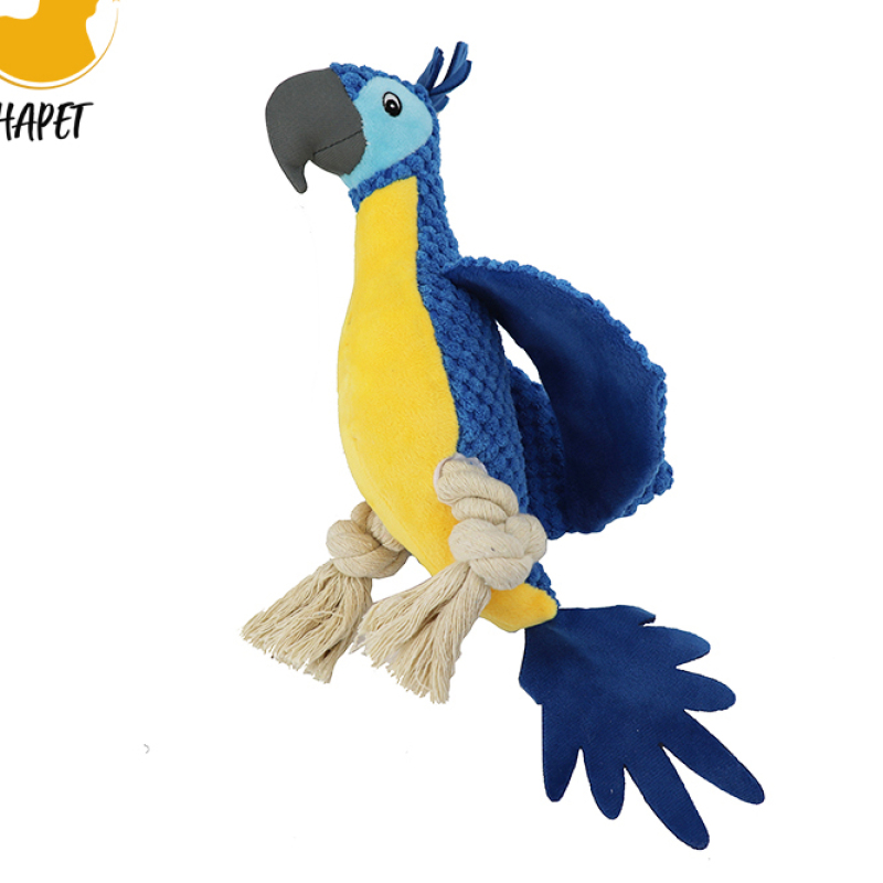 Pet toy bite rope sound toy plush dog molars rope knot toy parrot bird wholesale