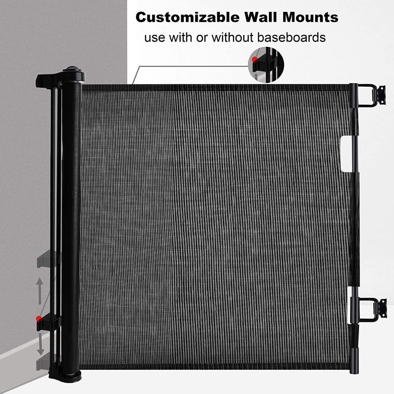 Safety Gates for Babies Dog Gate Extends to Wide Easy to Roll and Latch Dogs Gate for Doorways