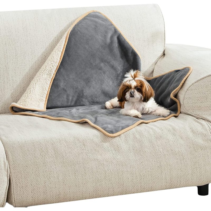 Waterproof Dog Blankets for Small Dogs - Small Cat Blanket Washable for Couch Protection- Sherpa Fleece Puppy Blanket, Soft Plus