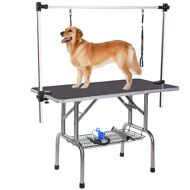 Dog Pet Grooming Table for Large Dogs Adjustable Height Heavy Duty Portable Trimming Drying Table