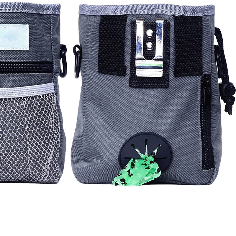 Dog Treat Training Pouch Easily Carries Pet Toys, Kibble, Treats  Built-In Poop Bag Dispenser