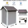 Pet House With Windows Pet Cabin Wooden Cat House Pet Nest Outdoor Kitty Shelter Weatherproof Cat Cave Two Floors Cat Condo